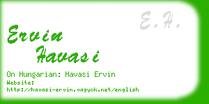 ervin havasi business card